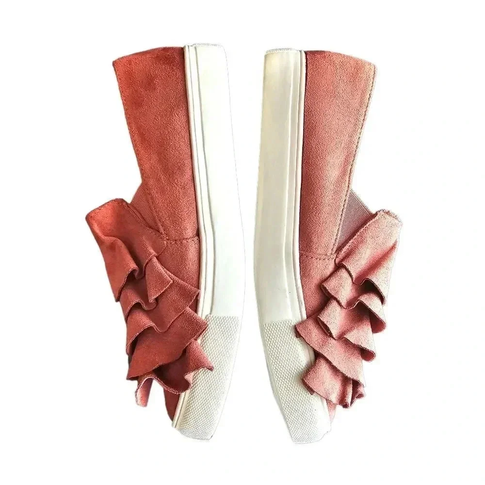 JC Journee Collection Mauve‎ Glint Ruffle sneaker Size 6 New